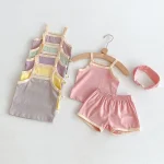 【66-100cm】キャミ セットアップ ベビー 女の子 バンド付き シンプル
