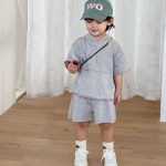 【80-150cm】セットアップ or ワンピース キッズ スポーツ風フード付き - 画像 (4)
