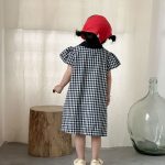 【80-150cm】セットアップ or ワンピース キッズ ブラックホワイトチェック - 画像 (11)