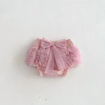 【73-100cm】チュール ショートパンツ ベビー 女の子 リボン フリル - 画像 (7)