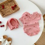 【66-90cm】ベビー 女の子 可愛い チェリー柄 半袖 ロンパース - 画像 (4)