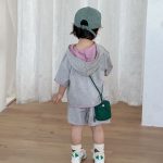 【80-150cm】セットアップ or ワンピース キッズ スポーツ風フード付き - 画像 (9)