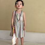 【80-150cm】セットアップ or ワンピース キッズ カラフル ボーダー - 画像 (10)