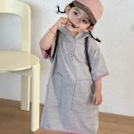 【80-150cm】セットアップ or ワンピース キッズ スポーツ風フード付き - 画像 (11)