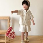 【80-150cm】セットアップ or ワンピース キッズ リネンシャツ - 画像 (4)