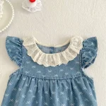 【66-130cm】ロンパース or ワンピース 肩フリル リボン柄 - 画像 (23)