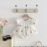 【予約販売】【66-90cm】ロンパース リボン付き パフスリーブ 可愛い 女の子 - 画像 (6)