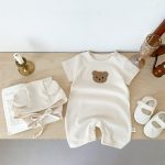 【66-90cm】ロンパース 半袖くま ワッペン ワッフル ベビー服 - 画像 (13)