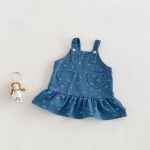 【73-110cm】ワンピース デニム ハート 蝶結び おしゃれ 女の子 - 画像 (5)