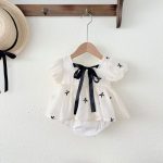 【予約販売】【66-90cm】ロンパース リボン付き パフスリーブ 可愛い 女の子 - 画像 (11)