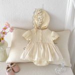 【66-90cm】ロンパース クリーム ワンピース風 おしゃれ 可愛い - 画像 (5)