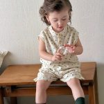 【73-110cm】セットアップ ノースリーブ ドット 肌に優しい - 画像 (5)