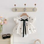 【予約販売】【66-90cm】ロンパース リボン付き パフスリーブ 可愛い 女の子 - 画像 (5)