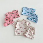 【80-130cm】セットアップ キッズ バイカラー 英字プリント
