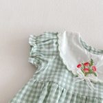 【66-110cm】ロンパースorワンピース グリーンチェック 姉妹服 - 画像 (11)