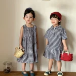 【80-150cm】キッズ チェク柄 セットアップ or ワンピース - 画像 (4)