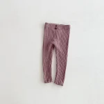 【80-140cm】ベビー ボタン付きリブ 無地 ボトムス キッズ服 - 画像 (11)