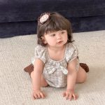 【73-100cm】セットアップ パフスリーブ 蝶結び シンプル ベビー服 - 画像 (8)