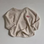 【73-100cm】ベビー 英字プリント ナチュラル 長袖Tシャツ - 画像 (3)