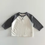 【73-100cm】ベビー カラー切り替え トップス 長袖Ｔシャツ - 画像 (6)
