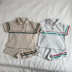 【80-150cm】セットアップ キッズ 男女兼用 英字ポロ - 画像 (7)