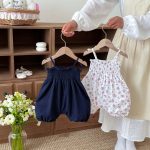 【66-90cm】サロペット フラワー柄 可愛い ベビー服 - 画像 (4)