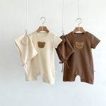 【66-90cm】ロンパース 半袖くま ワッペン ワッフル ベビー服 - 画像 (6)