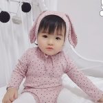 【66-90cm】ロンパース＆帽子 ウサギ 星柄 可愛い 肌触り良い ベビー服 - 画像 (6)