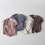 【73-120cm】セットアップ ベビー 無地 ナチュラル - 画像 (3)