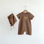 【66-90cm】ロンパース 半袖くま ワッペン ワッフル ベビー服 - 画像 (9)