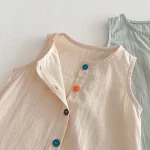 【66-90cm】ロンパース ベビーノースリーブ カラフル - 画像 (11)