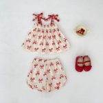 【73-120cm】セットアップ レッド 蝶結び柄 おしゃれ 可愛い 女の子 - 画像 (11)