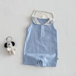 【66-90cm】ロンパース セーラー 無地 シンプル 着心地良い ベビー服 - 画像 (4)