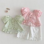 【73-120cm】トップス パフスリーブ ストライプ 可愛い おしゃれ 女の子 - 画像 (8)