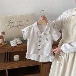 【80-120cm】セットアップ ストライプ グレー カジュアル 子供服 - 画像 (6)
