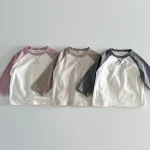【73-100cm】ベビー カラー切り替え トップス 長袖Ｔシャツ - 画像 (4)