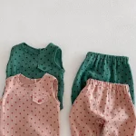 【80-130cm】セットアップ ベビー ノースリーブ ドット柄 - 画像 (11)