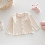 【73-120cm】カーディガンorデニムパンツ 柔らか クリーム シンプル - 画像 (9)