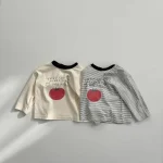 【73-100cm】シャツ ベビー りんご柄 着やすい