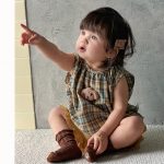 【73-110cm】セットアップ レトロ チェック 可愛い ベビー服 - 画像 (10)