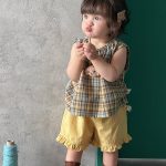 【73-110cm】セットアップ レトロ チェック 可愛い ベビー服 - 画像 (5)
