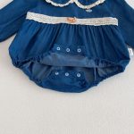 【66-90cm】ロンパース デニム レース 可愛い ベビー服 - 画像 (9)
