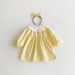 【66-120cm】ロンパース/ワンピース 可愛い キイロ 姉妹服 - 画像 (10)