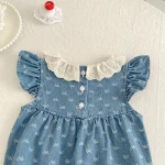 【66-130cm】ロンパース or ワンピース 肩フリル リボン柄 - 画像 (24)