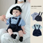 【73-110cm】セットアップ シャツ＆サロペット フォーマル