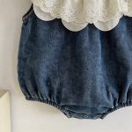 【66-90cm】ロンパース レース デニム ノースリーブ 赤ちゃん服 - 画像 (6)