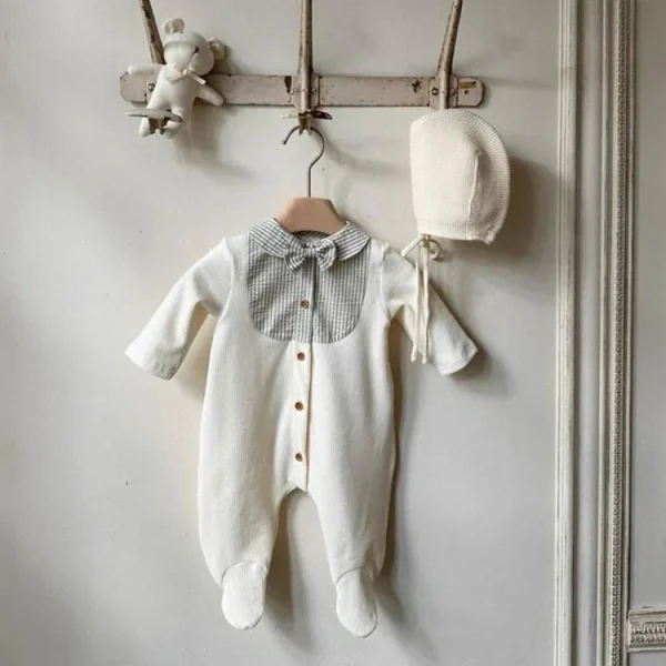 【66-90cm】ロンパース ベビー フォマールリボン 前開き
