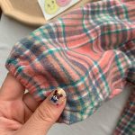 【66-100cm】シャツ チェック柄 コントラストカラー 可愛い トップス - 画像 (11)