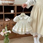 【66-90cm】ロンパース グリーン 花 プリンセス おしゃれ 女の子 - 画像 (3)