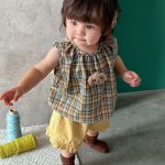 【73-110cm】セットアップ レトロ チェック 可愛い ベビー服 - 画像 (7)